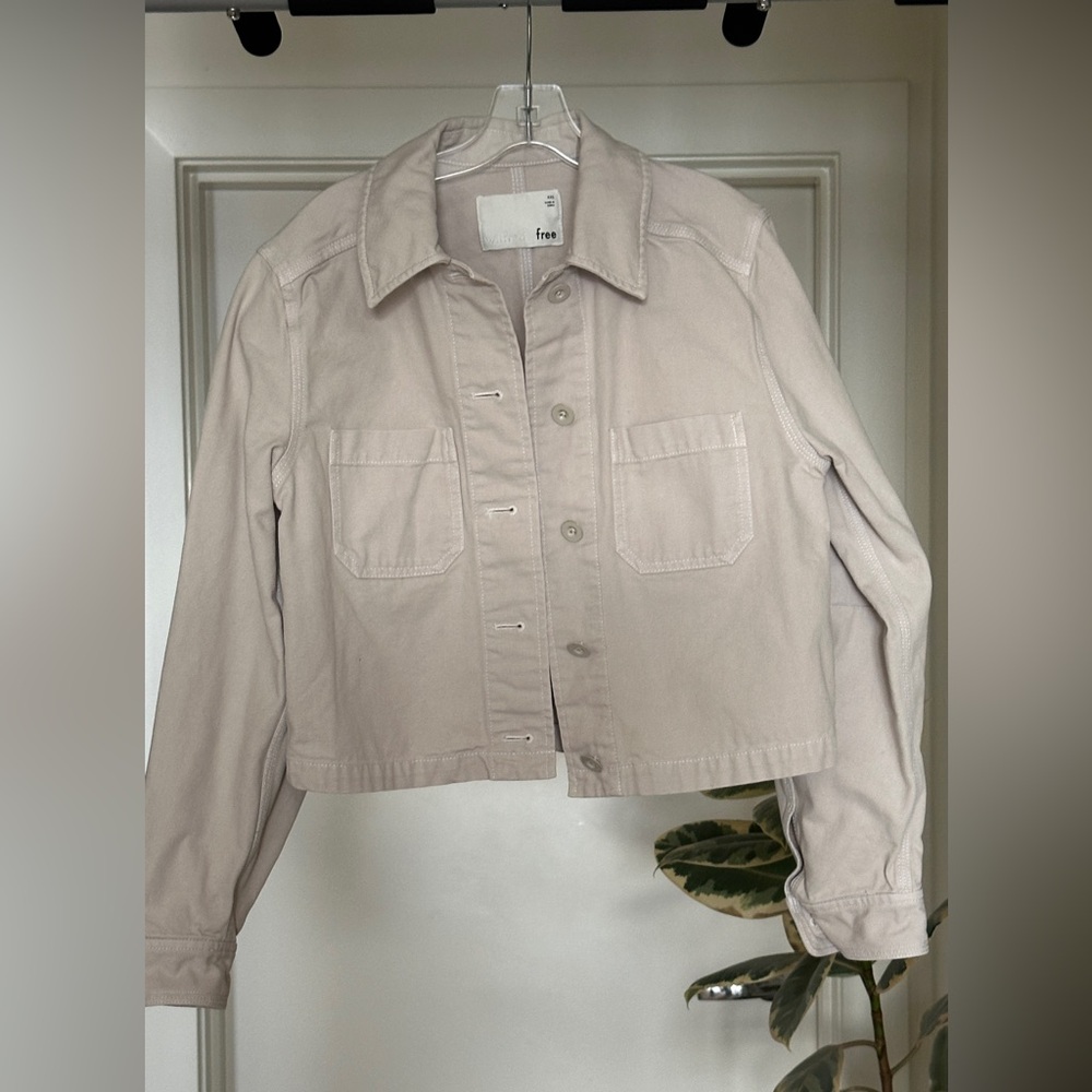 Wilfred cream cropped twill jacket